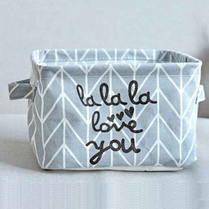 Fabric Desktop Storage Basket Office Clutter Organizer Storage Bag(Gray)