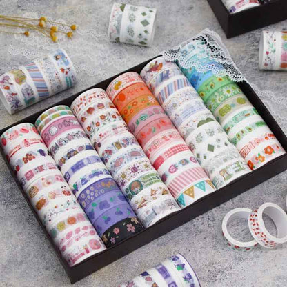 60Rolls/Box 42001 Cartoon Pattern Hand Account Tape Set Diary Handbook DIY Washi Material
