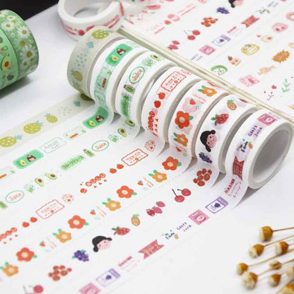 60Rolls/Box 42001 Cartoon Pattern Hand Account Tape Set Diary Handbook DIY Washi Material