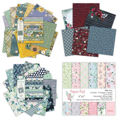 2 Sets 6 Inch Scrapbooking Background Paper Art Handmade Crafts(Spring Color 02)