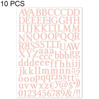 10 PCS Waterproof Alphabet DIY Handbook Sticker Gift Decoration Office Sticker(Pink)