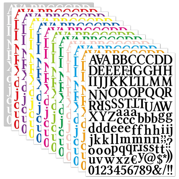 10 PCS Waterproof Alphabet DIY Handbook Sticker Gift Decoration Office Sticker(Orange Yellow)