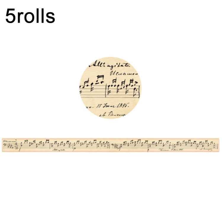 5rolls  Retro Washi Tape for Journal Scrapbooking Diary Planners, Color: Written Notes