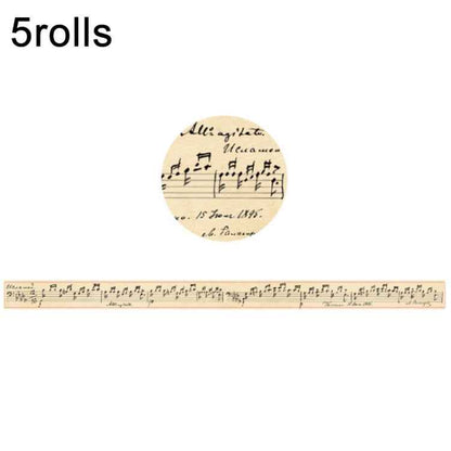 5rolls  Retro Washi Tape for Journal Scrapbooking Diary Planners, Color: Written Notes