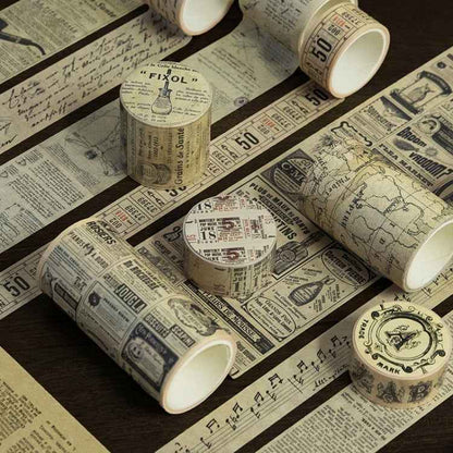 5rolls  Retro Washi Tape for Journal Scrapbooking Diary Planners, Color: Written Notes