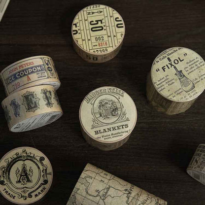 5rolls  Retro Washi Tape for Journal Scrapbooking Diary Planners, Color: Coupon