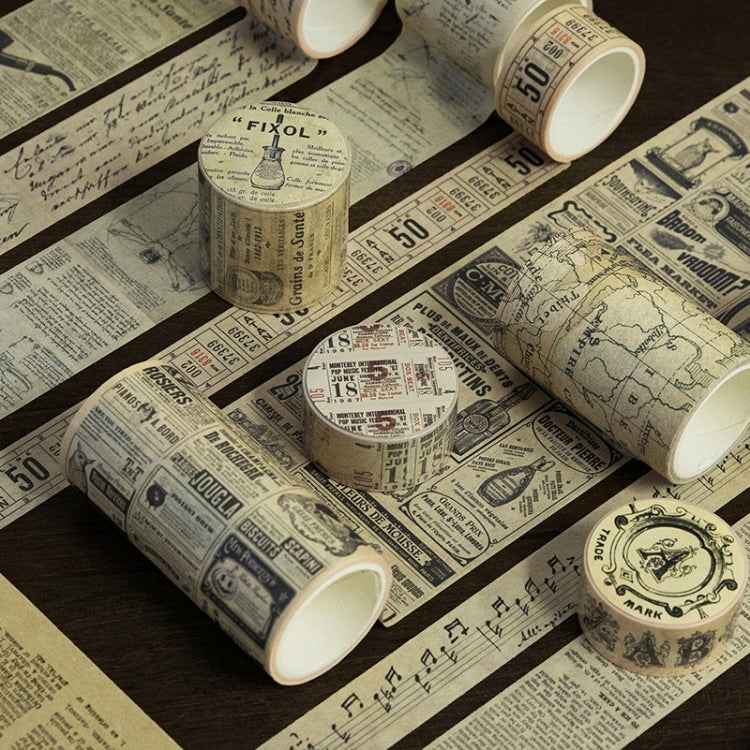 5rolls  Retro Washi Tape for Journal Scrapbooking Diary Planners, Color: Coupon