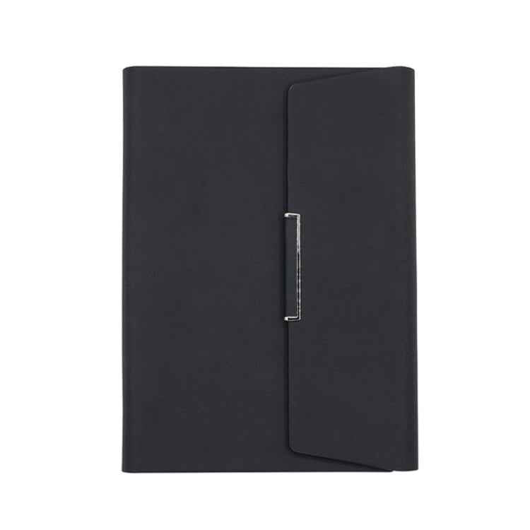 6 Hole Three Fold Loose-leaf Case A5 Business Notebook Office Stationery Notepad(Black)
