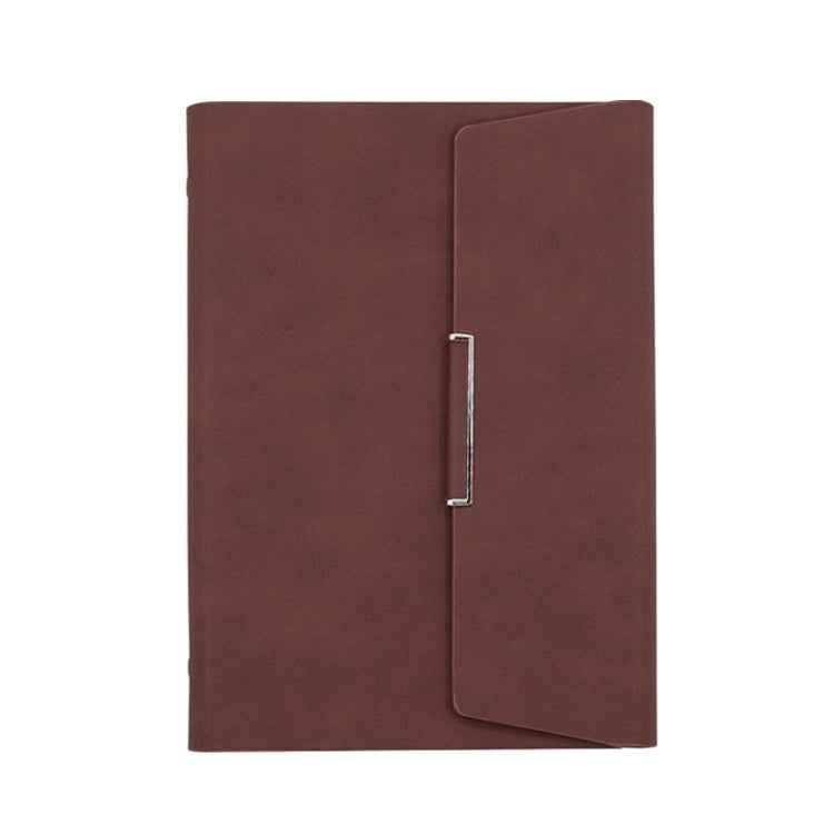 6 Hole Three Fold Loose-leaf Case A5 Business Notebook Office Stationery Notepad(Brown)