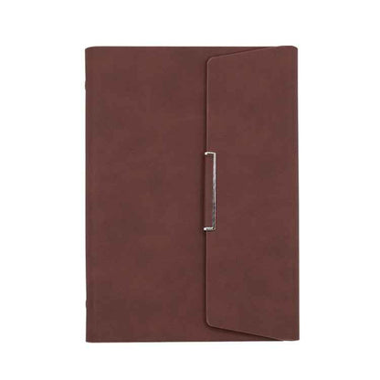 6 Hole Three Fold Loose-leaf Case A5 Business Notebook Office Stationery Notepad(Brown)
