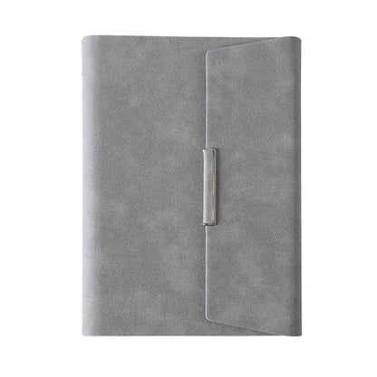 6 Hole Three Fold Loose-leaf Case A5 Business Notebook Office Stationery Notepad(Grey)
