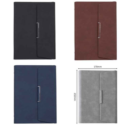 6 Hole Three Fold Loose-leaf Case A5 Business Notebook Office Stationery Notepad(Brown)