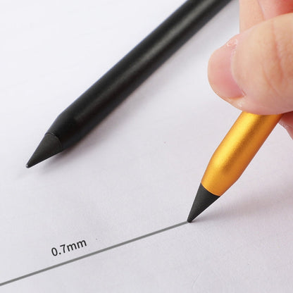 Office Pencil Unlimited Writing Eternal Metal Pen Inkless Pen Student Writing Pencil HB(Gold)
