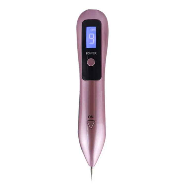 9 Gears Mole Spotting Pen LCD Home Laser Mole Spot Sweeping Beauty Instrument With Shot Light(Rose Gold)