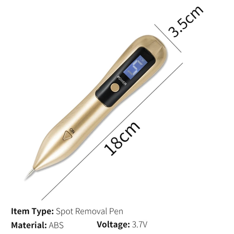 9 Gears Mole Spotting Pen LCD Home Laser Mole Spot Sweeping Beauty Instrument With Shot Light(Rose Gold)