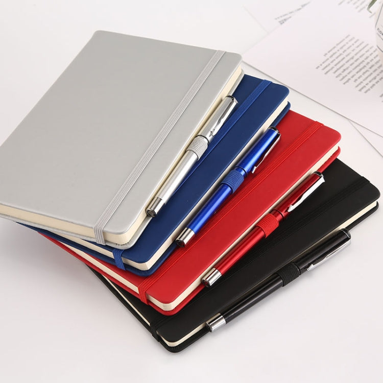 A5 Business Office Strap Notebook Students Diary Recording Notes(Red)