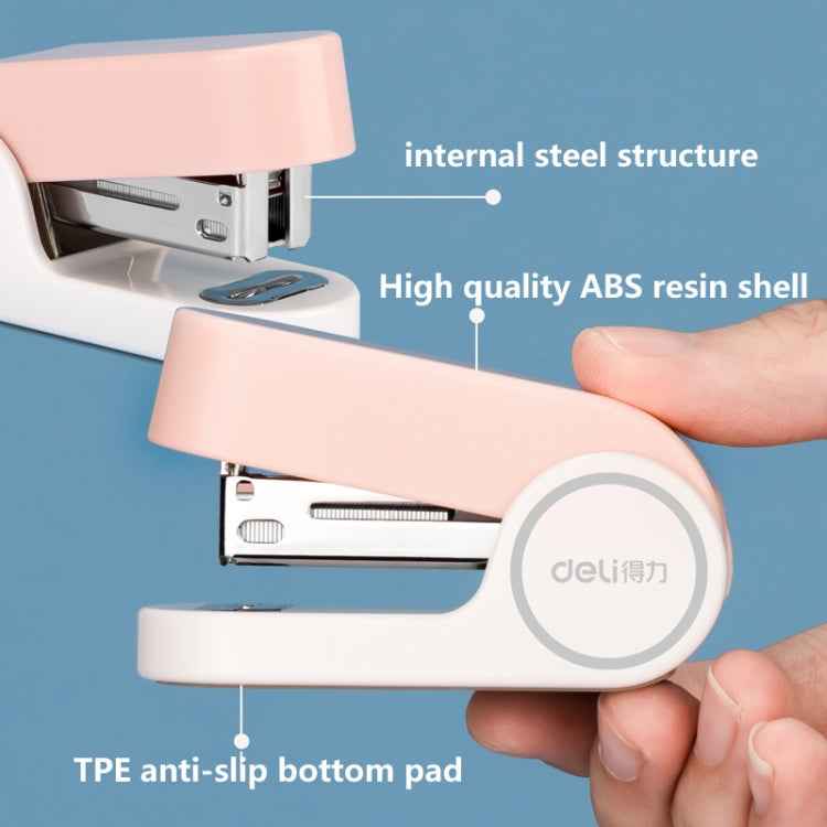 Deli Mini Stapler Includes 830 Staples ,12 Sheet Capacity(White)