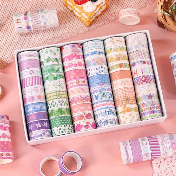 60rolls /Set 1.5cm x 2m Washi Tape Set For Scrapbooking Supplies Art Craft Tape(Magic Dream)