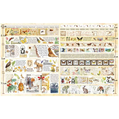 18rolls /Box  Nostalgic Memory Washi Tape Set Retro Style DIY Scrapbook Stickers, Style: Forest Dense Language