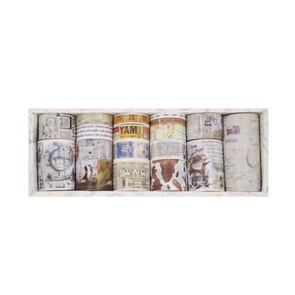 18rolls /Box  Nostalgic Memory Washi Tape Set Retro Style DIY Scrapbook Stickers, Style: World Travele