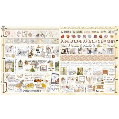 18rolls /Box  Nostalgic Memory Washi Tape Set Retro Style DIY Scrapbook Stickers, Style: Cosmic Nebula
