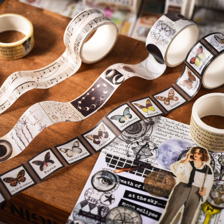18rolls /Box  Nostalgic Memory Washi Tape Set Retro Style DIY Scrapbook Stickers, Style: Cosmic Nebula