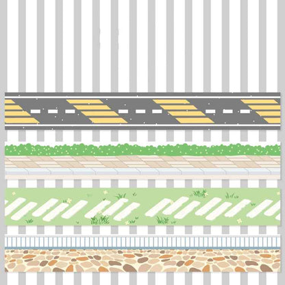 4rolls /Box 2.5cm x 2m Slow Life Washi Tape for Scrapbooking and Journal Decoration, Style: Street Corner Diary