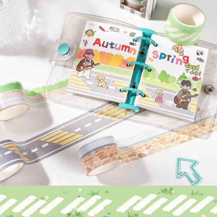 4rolls /Box 2.5cm x 2m Slow Life Washi Tape for Scrapbooking and Journal Decoration, Style: Street Corner Diary