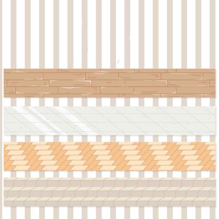 4rolls /Box 2.5cm x 2m Slow Life Washi Tape for Scrapbooking and Journal Decoration, Style: Indoor Floor