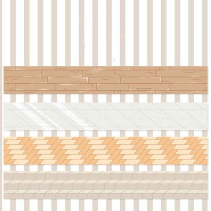 4rolls /Box 2.5cm x 2m Slow Life Washi Tape for Scrapbooking and Journal Decoration, Style: Indoor Floor