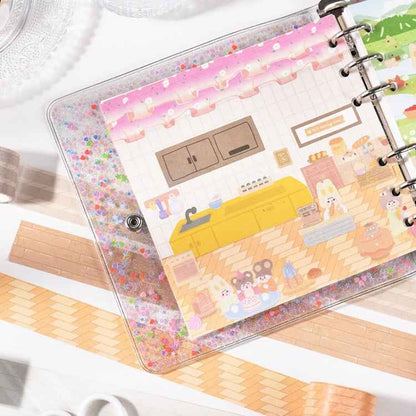 4rolls /Box 2.5cm x 2m Slow Life Washi Tape for Scrapbooking and Journal Decoration, Style: Indoor Floor