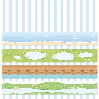 4rolls /Box 2.5cm x 2m Slow Life Washi Tape for Scrapbooking and Journal Decoration, Style: Secret Lake