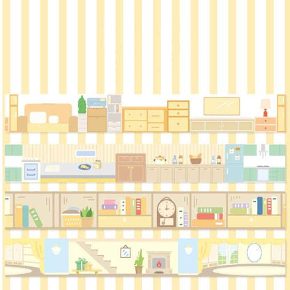 4rolls /Box 2.5cm x 2m Slow Life Washi Tape for Scrapbooking and Journal Decoration, Style: Household Life