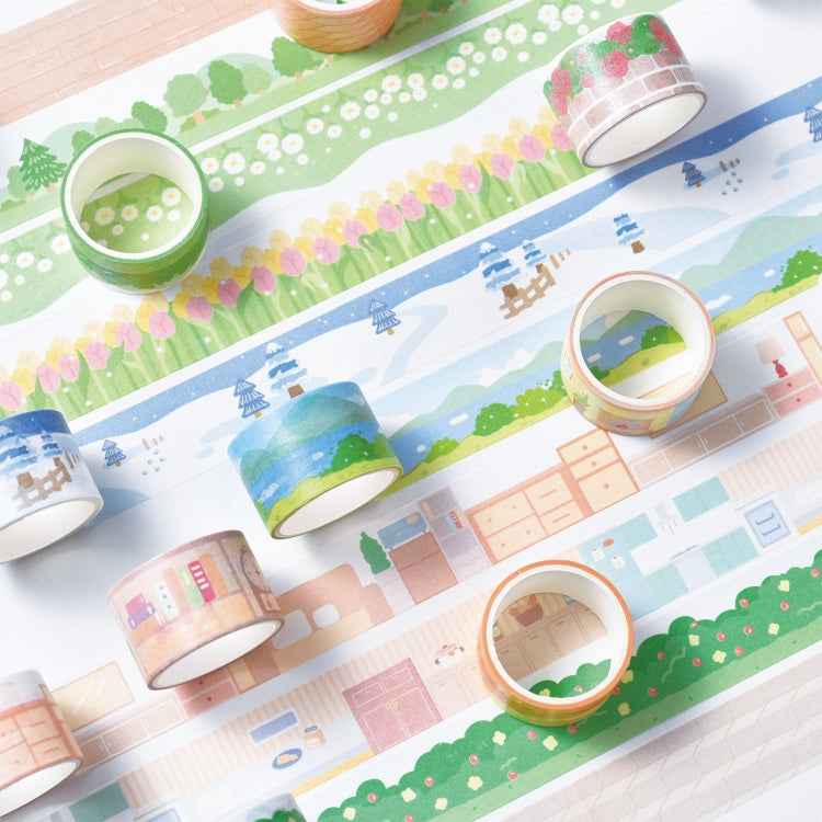 4rolls /Box 2.5cm x 2m Slow Life Washi Tape for Scrapbooking and Journal Decoration, Style: Household Life