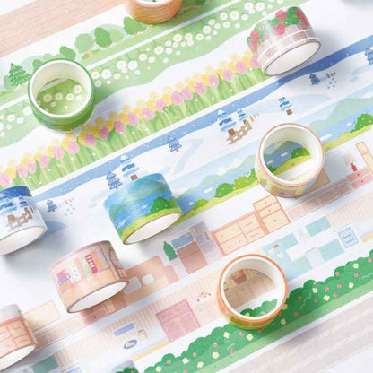 4rolls /Box 2.5cm x 2m Slow Life Washi Tape for Scrapbooking and Journal Decoration, Style: Household Life