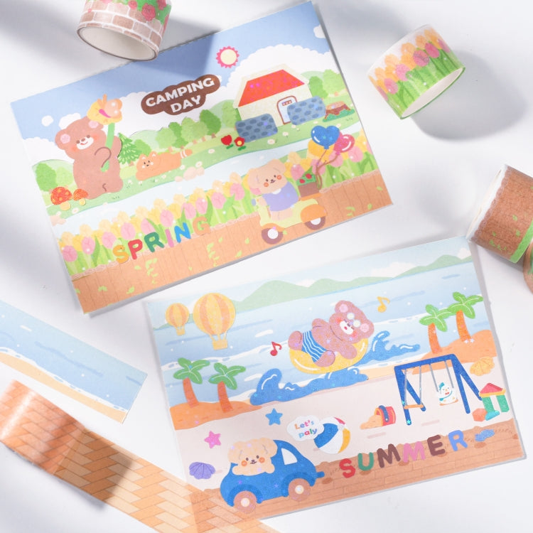 4rolls /Box 2.5cm x 2m Slow Life Washi Tape for Scrapbooking and Journal Decoration, Style: Four Seasons of Mountains