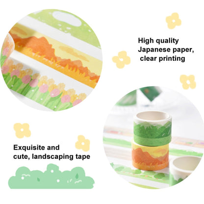 4rolls /Box 2.5cm x 2m Slow Life Washi Tape for Scrapbooking and Journal Decoration, Style: Garden Wall