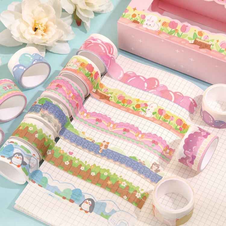 20rolls /Box Art Animals Flowers Washi Tape Set DIY Scrapbook Stickers, Style: Flower Series