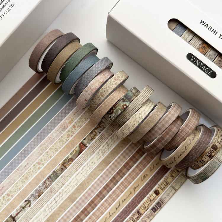 20rolls /Box 0.7cm x 3m Split Thin Washi Tape Set DIY Scrapbook Stickers(Vintage)