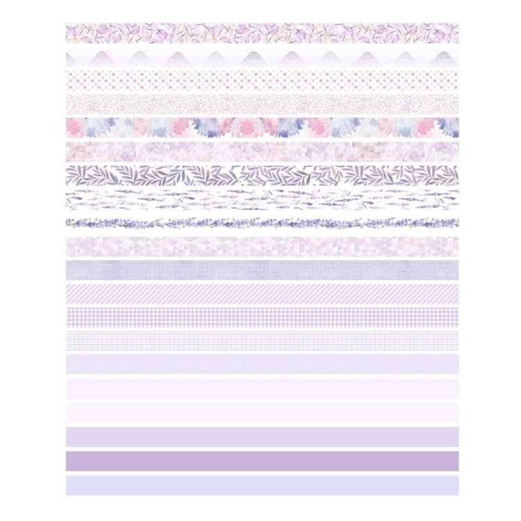 20rolls /Box 0.7cm x 3m Split Thin Washi Tape Set DIY Scrapbook Stickers(Purple)