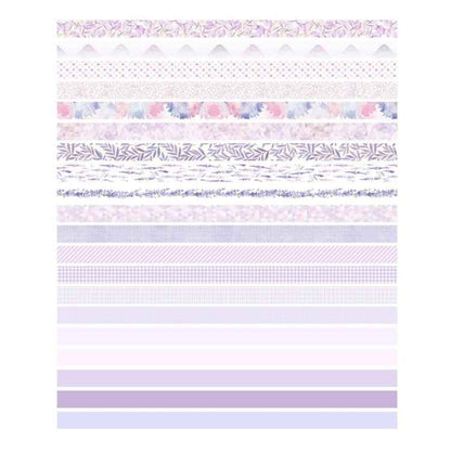 20rolls /Box 0.7cm x 3m Split Thin Washi Tape Set DIY Scrapbook Stickers(Purple)