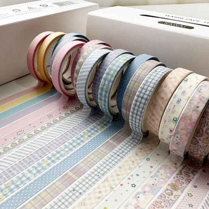 20rolls /Box 0.7cm x 3m Split Thin Washi Tape Set DIY Scrapbook Stickers(Vintage)