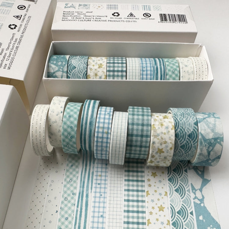 10rolls /Box Combined Washi Tape Set DIY Scrapbook Stickers 1.5cmx4+1cmx6(Retro)