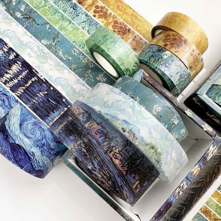 8rolls /Box  Ancient Style Transparent PET Tape Set for Journaling 3cm x 2+2cm x 2+1.5cm x 4(Decorative Floral)