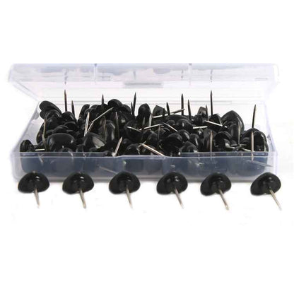 100pcs /Box 7.9x5.8x3cm Love Plastic Studs DIY Office School Colorful Pins(Black)
