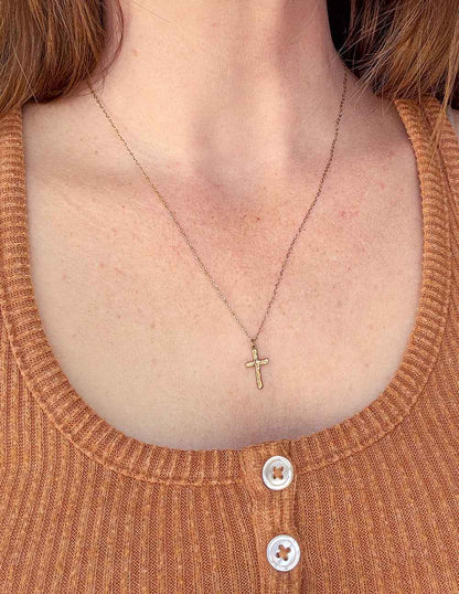 Textured Cross Necklace