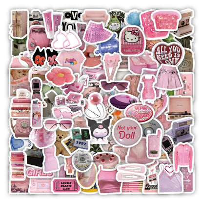 100 PCS Pink Heart Stickers & Cute DIY Decorations