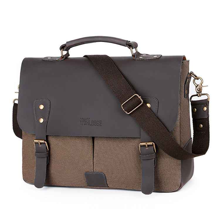 Retro Computer Briefcase Shoulder Bag with Lid