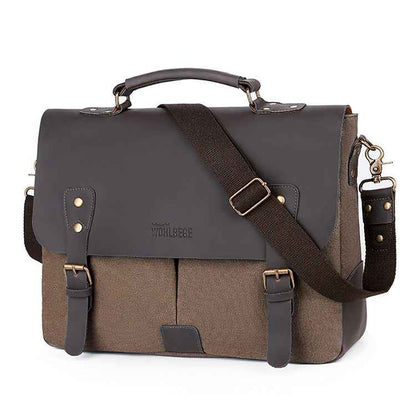 Retro Computer Briefcase Shoulder Bag with Lid