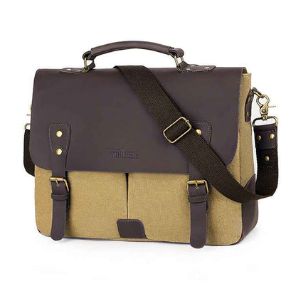 Retro Computer Briefcase Shoulder Bag with Lid